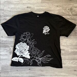 Elegant Black Floral Men's Tee
